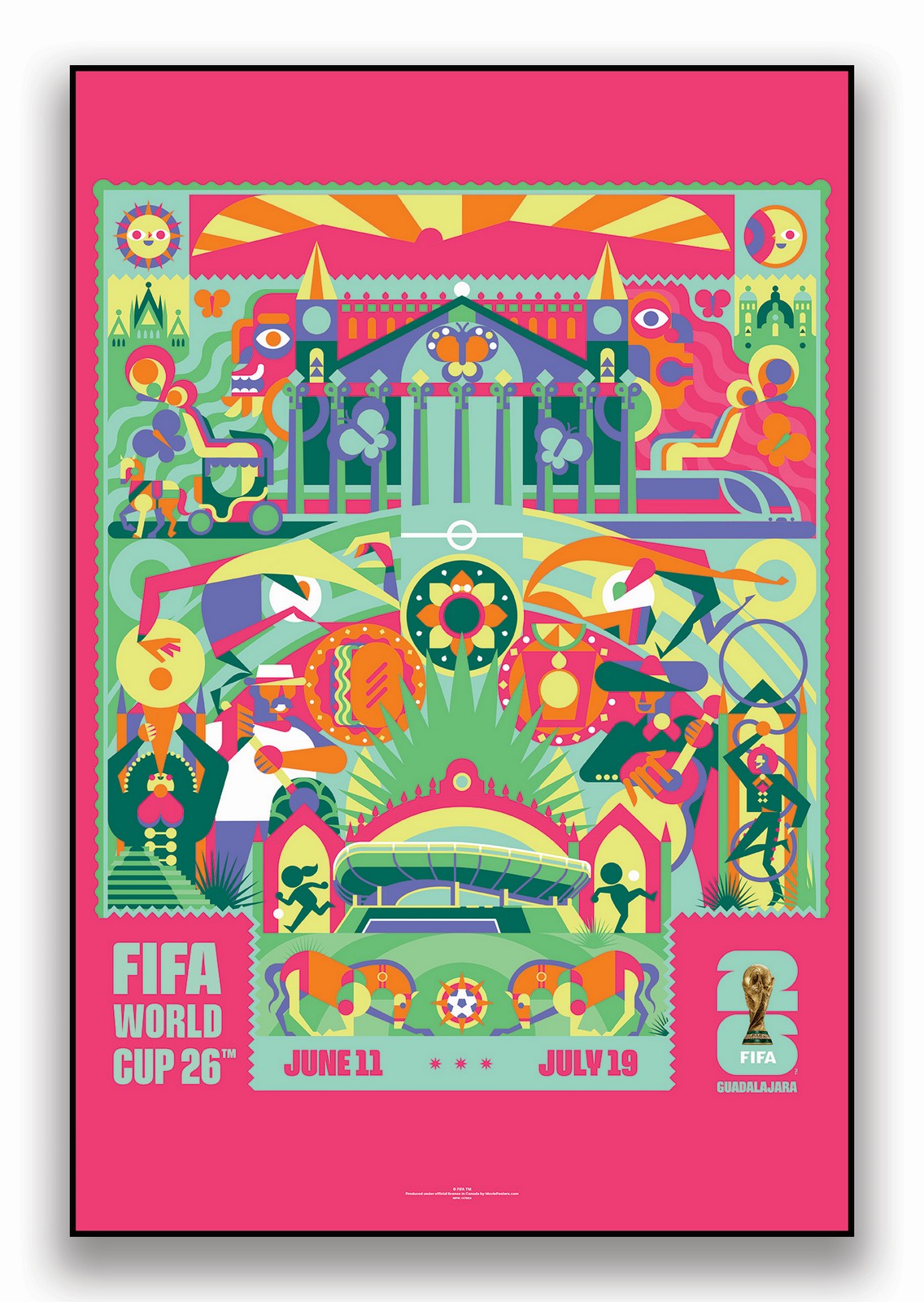 FIFA World Cup 2026 Guadalajara Poster Officially Licensed Plak Mounted