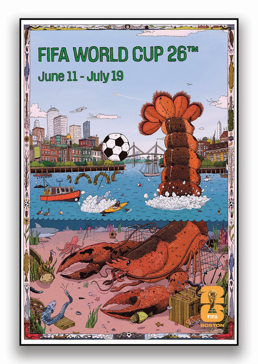 FIFA World Cup 2026 Boston Poster Officially Licensed Plak Mounted