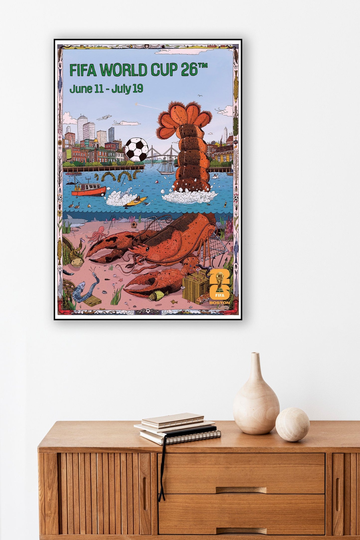 FIFA World Cup 2026 Boston Poster Officially Licensed Plak Mounted - Image 2
