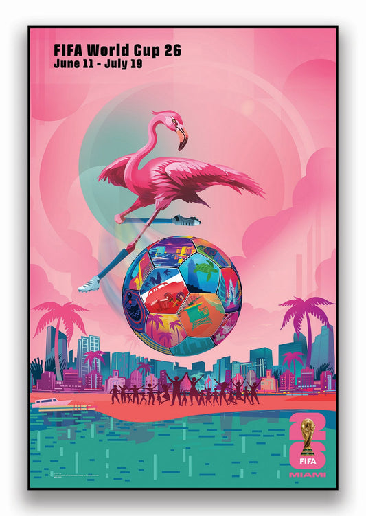 FIFA World Cup 2026 Miami Poster Officially Licensed Plak Mounted