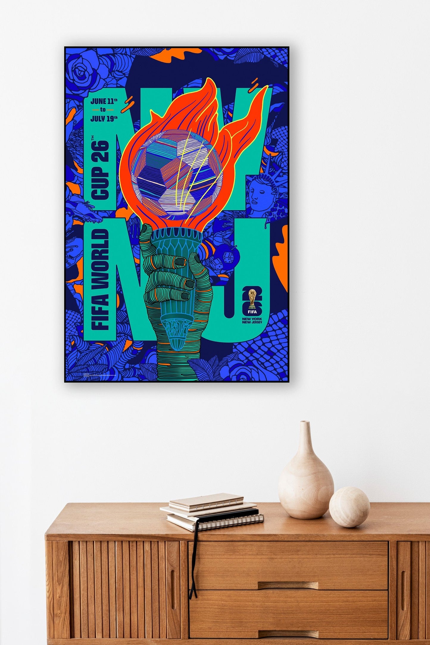 FIFA World Cup 2026 New York New Jersey Poster Officially Licensed Plak Mounted - Image 2