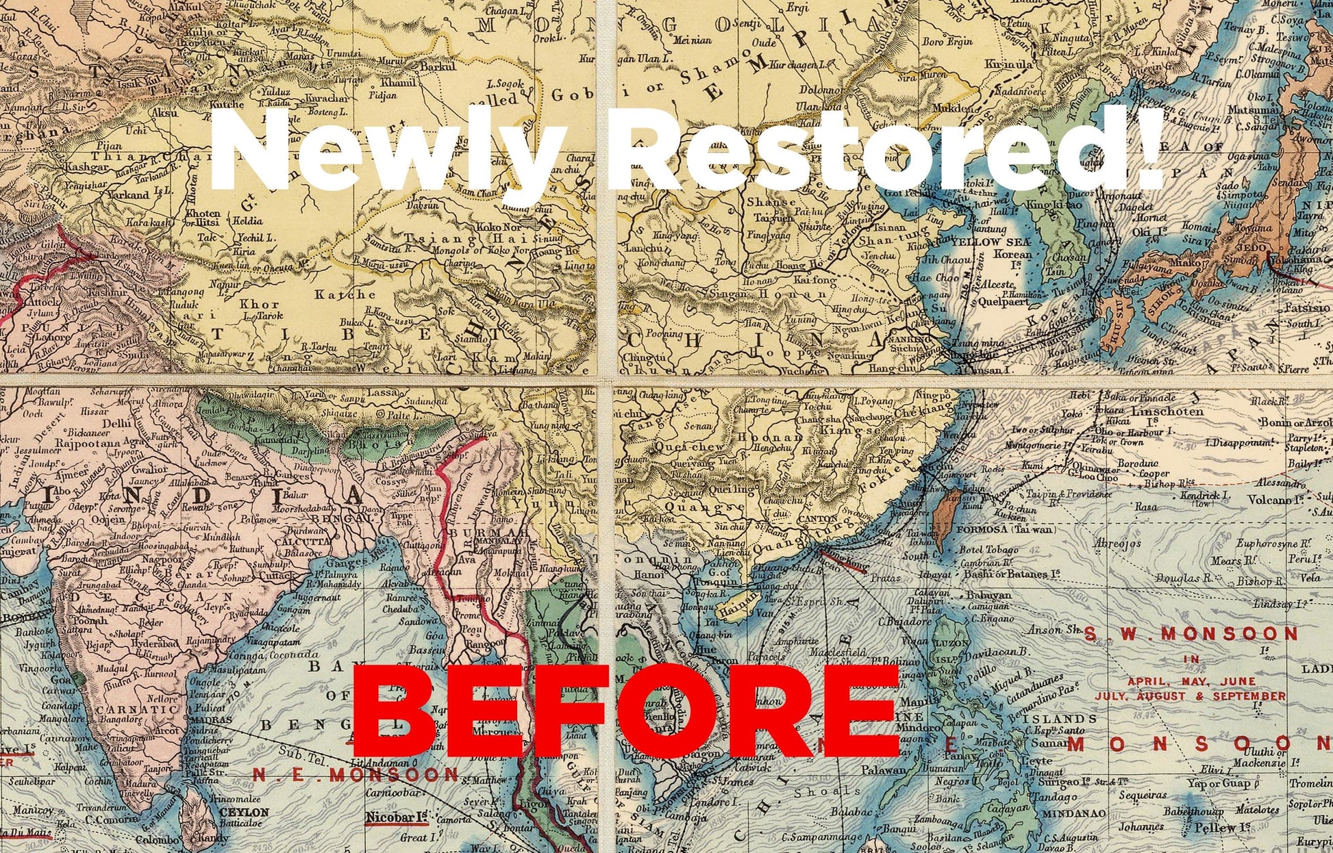 Historic Map - Map of The World, 1900, - Vintage Wall Art