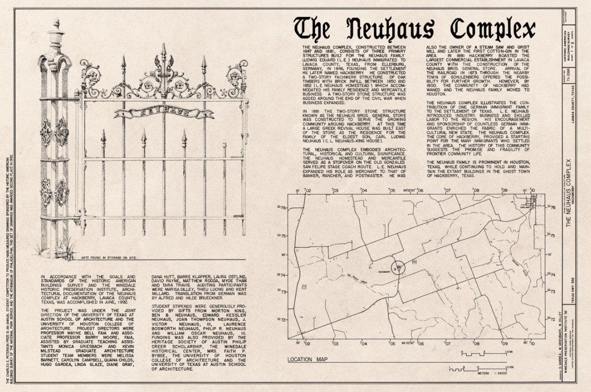 Copy of Blueprint HABS  (Sheet 1 of 2) - Neuhas Complex, Neuhaus Brothers General Store, Highway 532, Hackberry, Lavaca County, TX