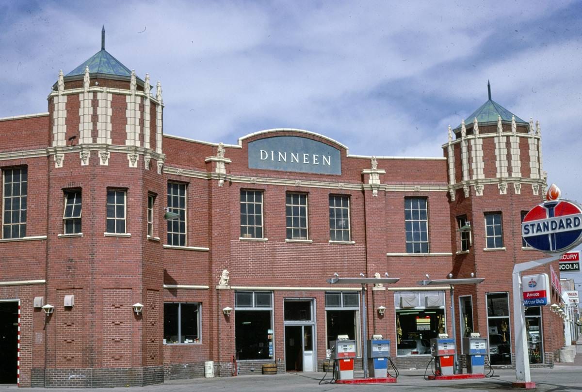 Historic Photo : 1980 Dinneen Standard station, 16th Street, Cheyenne, Wyoming | Margolies | Roadside America Collection | Vintage Wall Art :