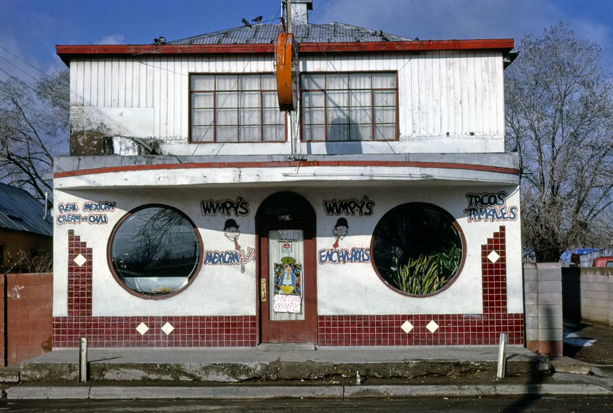 Historic Photo : 1979 Re Ball Cafe, front view, 4th Street, Albuquerque, New Mexico | Margolies | Roadside America Collection | Vintage Wall Art :