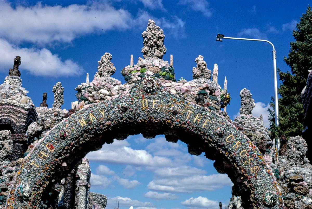 Historic Photo : 1988 The Grotto of the Redemption, Way of the Cross Arch detail, West Bend, Iowa | Margolies | Roadside America Collection | Vintage Wall Art :