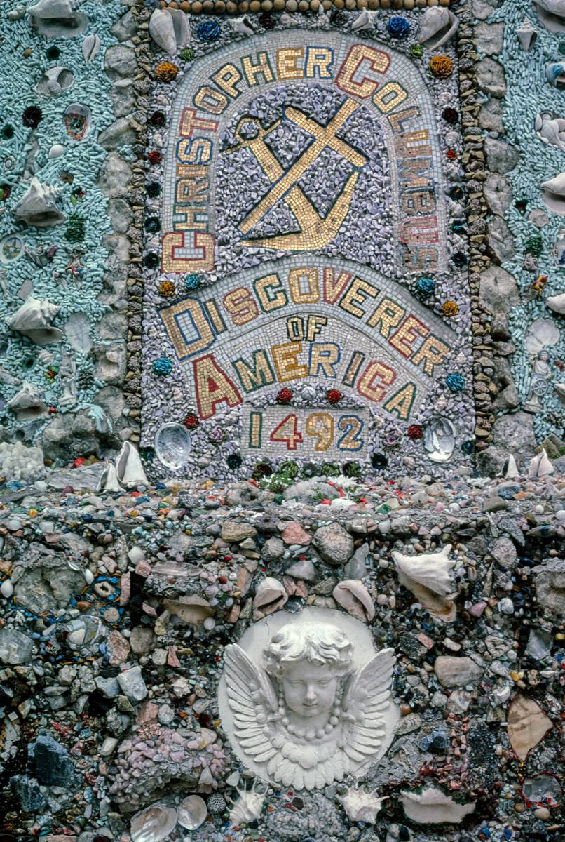 Historic Photo : 2003 Dickeyville Grotto, "Christopher Columbus," Dickeyville, Wisconsin | Margolies | Roadside America Collection | Vintage Wall Art :