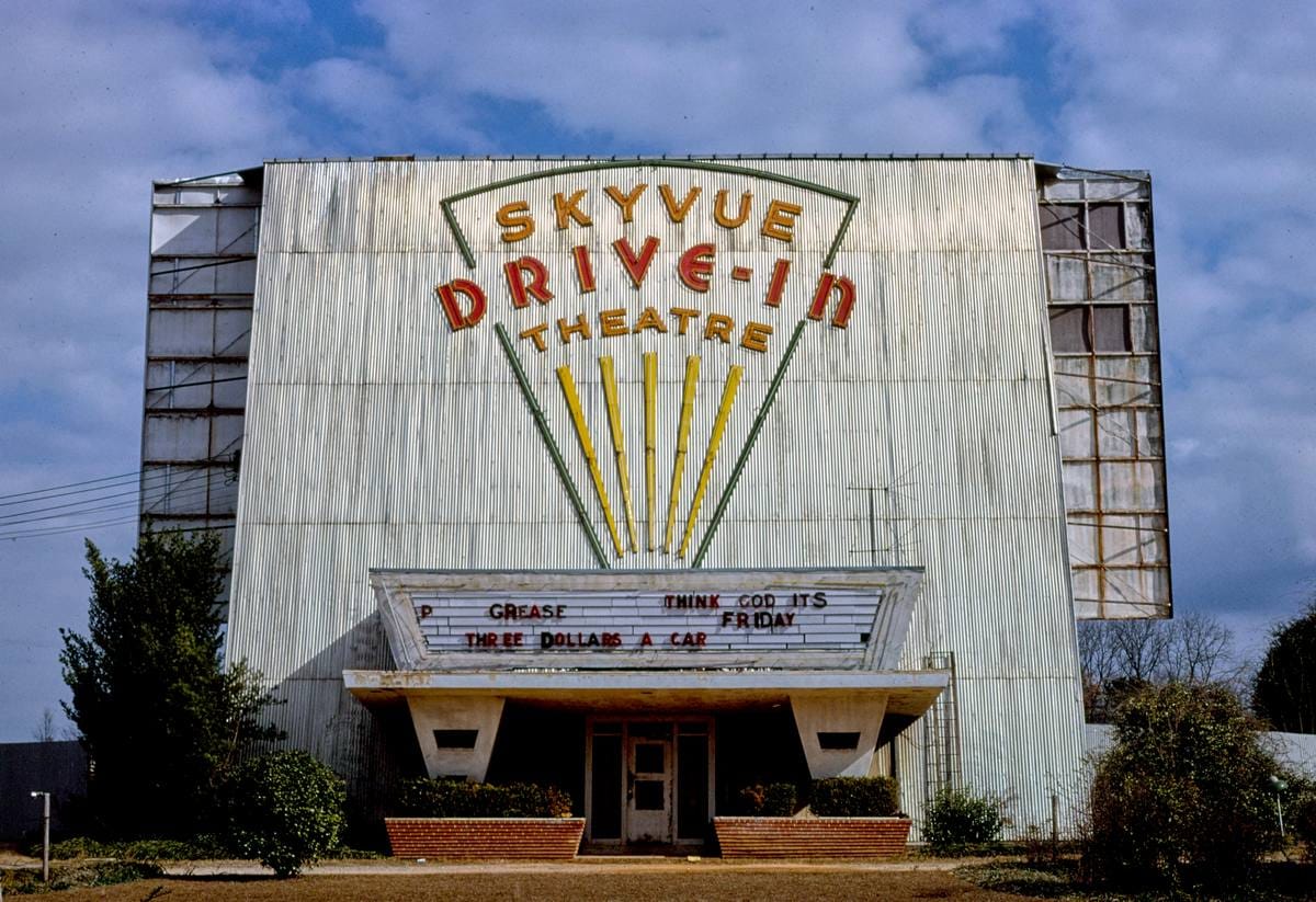 Historic Photo : 1979 Sky View Drive-In Theater, Dothan, Alabama | Margolies | Roadside America Collection | Vintage Wall Art :