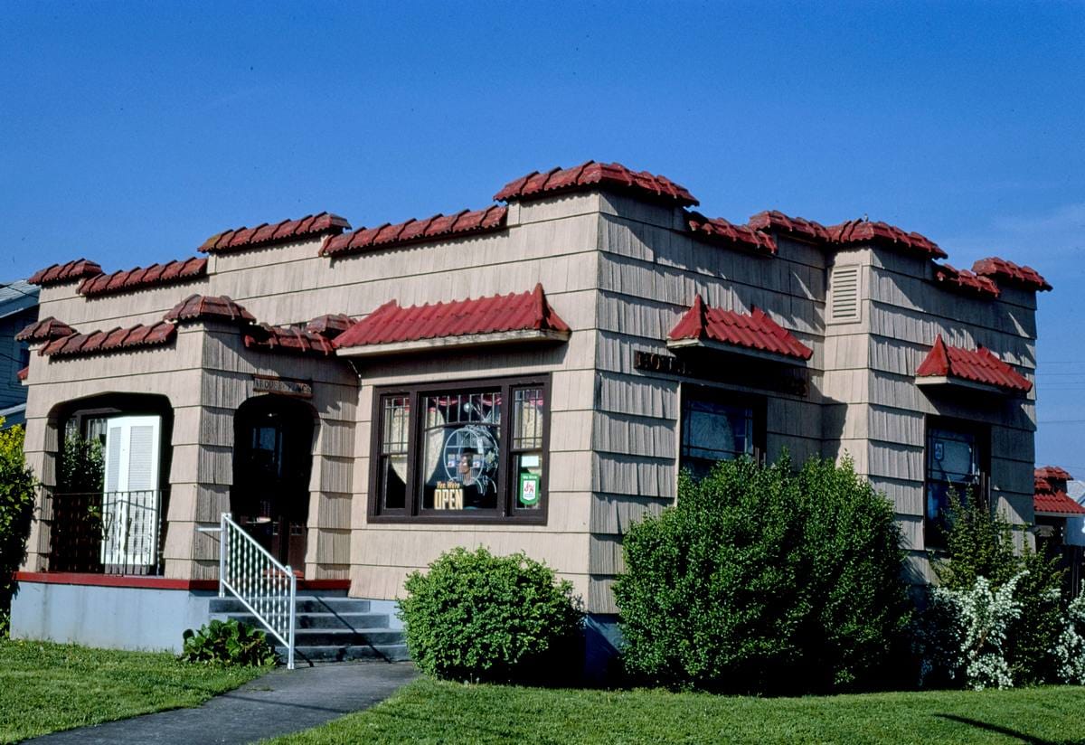 Historic Photo : 1980 House of Luck Wigs, NE Fremont, Portland, Oregon | Margolies | Roadside America Collection | Vintage Wall Art :