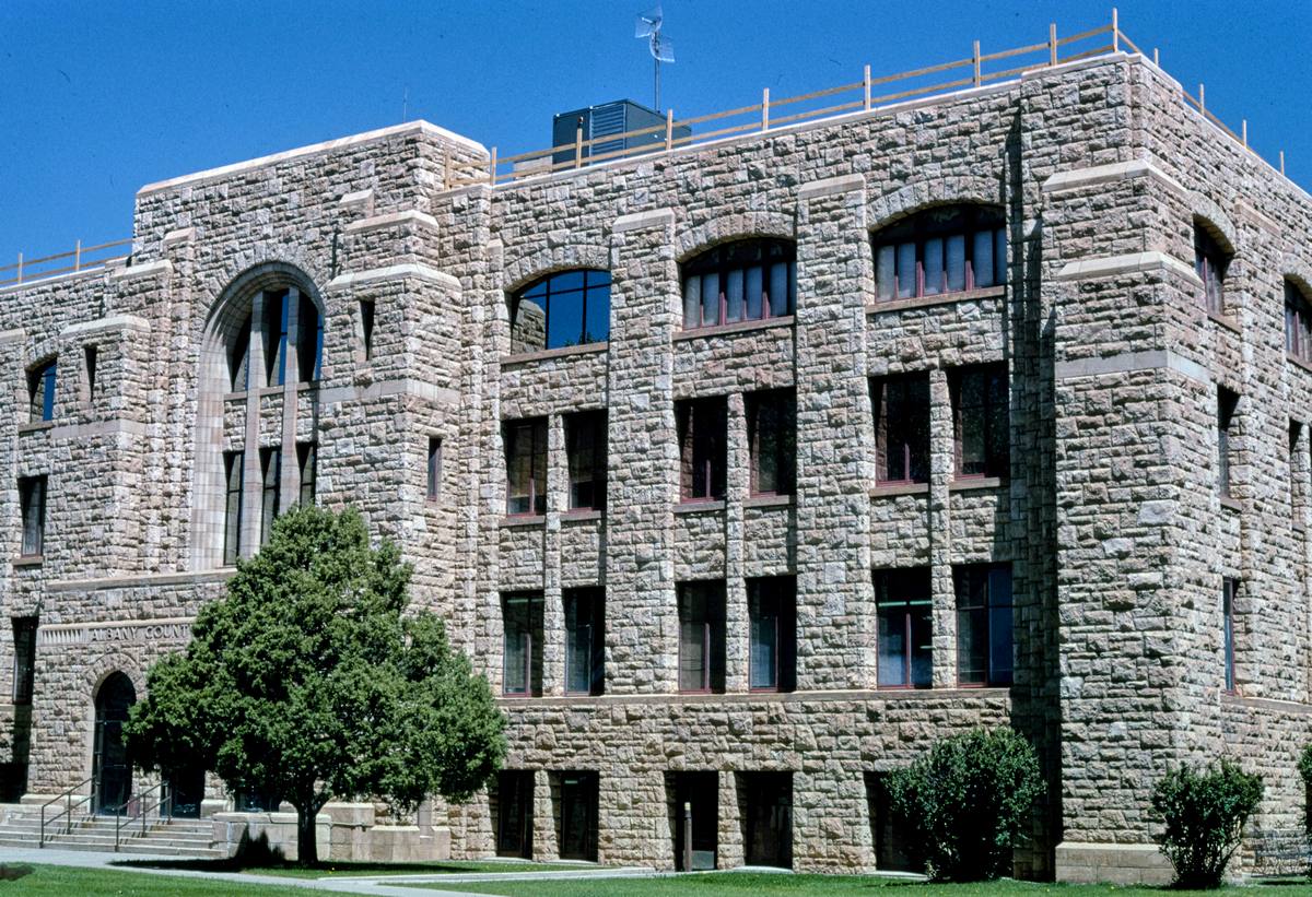 Historic Photo : 2004 Albany County Courthouse, angle 1, Laramie, Wyoming | Margolies | Roadside America Collection | Vintage Wall Art :