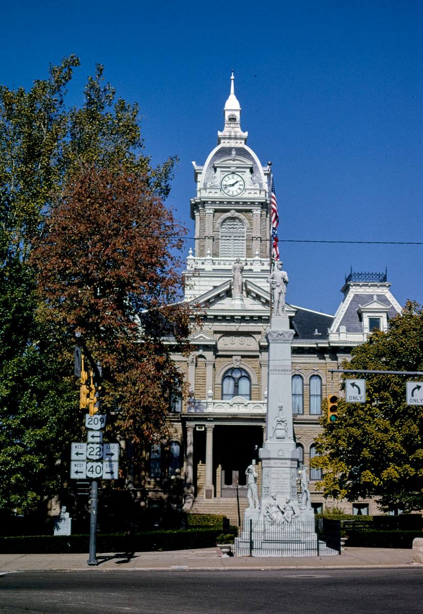 Historic Photo : 1995 Guernsey County Courthouse, Wheeling Street, Cambridge, Ohio | Margolies | Roadside America Collection | Vintage Wall Art :