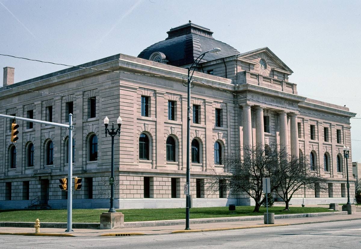 Historic Photo : 2004 Miami County Courthouse, vertical detail, Peru, Indiana | Margolies | Roadside America Collection | Vintage Wall Art :