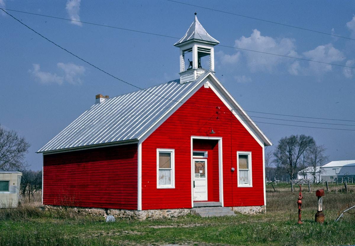 Historic Photo : 1992 One-room schoolhouse, Route 141, Pound, Wisconsin | Margolies | Roadside America Collection | Vintage Wall Art :