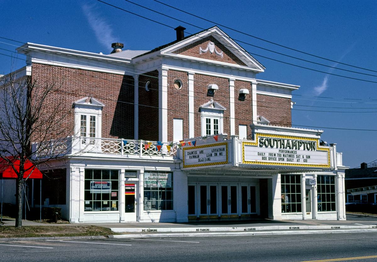 Historic Photo : 1989 Southampton Theater, angle view, Montauk Highway, Southhampton, New York | Margolies | Roadside America Collection | Vintage Wall Art :