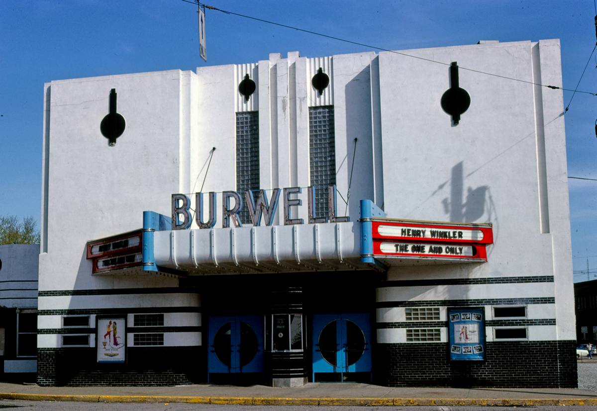 Historic Photo : 1978 Burwell Theater, Dudley Avenue, Parkersburg, West Virginia | Margolies | Roadside America Collection | Vintage Wall Art :