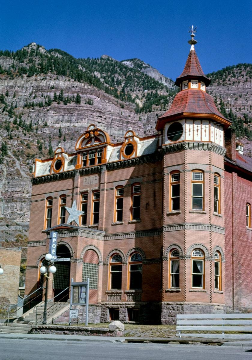 Historic Photo : 1991 B.P.O.E. Elks Lodge, Main Street, Ouray, Colorado | Margolies | Roadside America Collection | Vintage Wall Art :