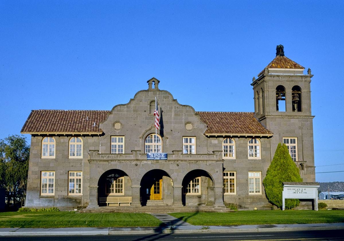 Historic Photo : 1991 B.P.O.E. Elks Lodge, Main Street, Alturas, California | Margolies | Roadside America Collection | Vintage Wall Art :