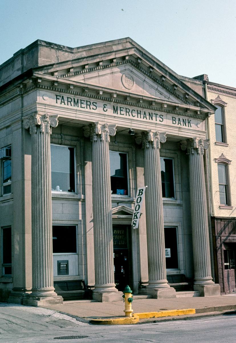 Historic Photo : 2003 Farmers & Merchants Bank (now a used book store), Broadway, Hannibal, Missouri | Margolies | Roadside America Collection | Vintage Wall Art :