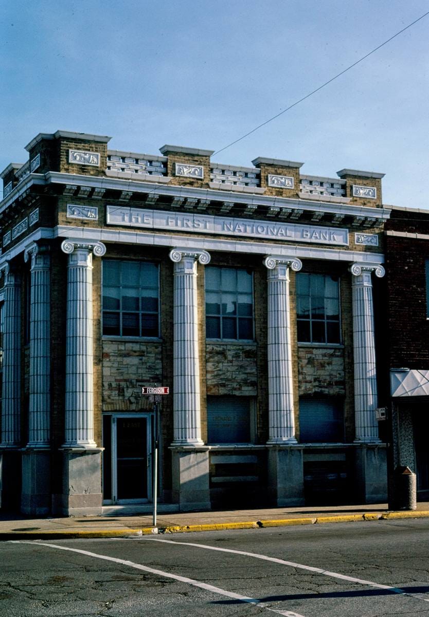 Historic Photo : 1991 First National Bank, Fergusan Street, Wood River, Illinois | Margolies | Roadside America Collection | Vintage Wall Art :