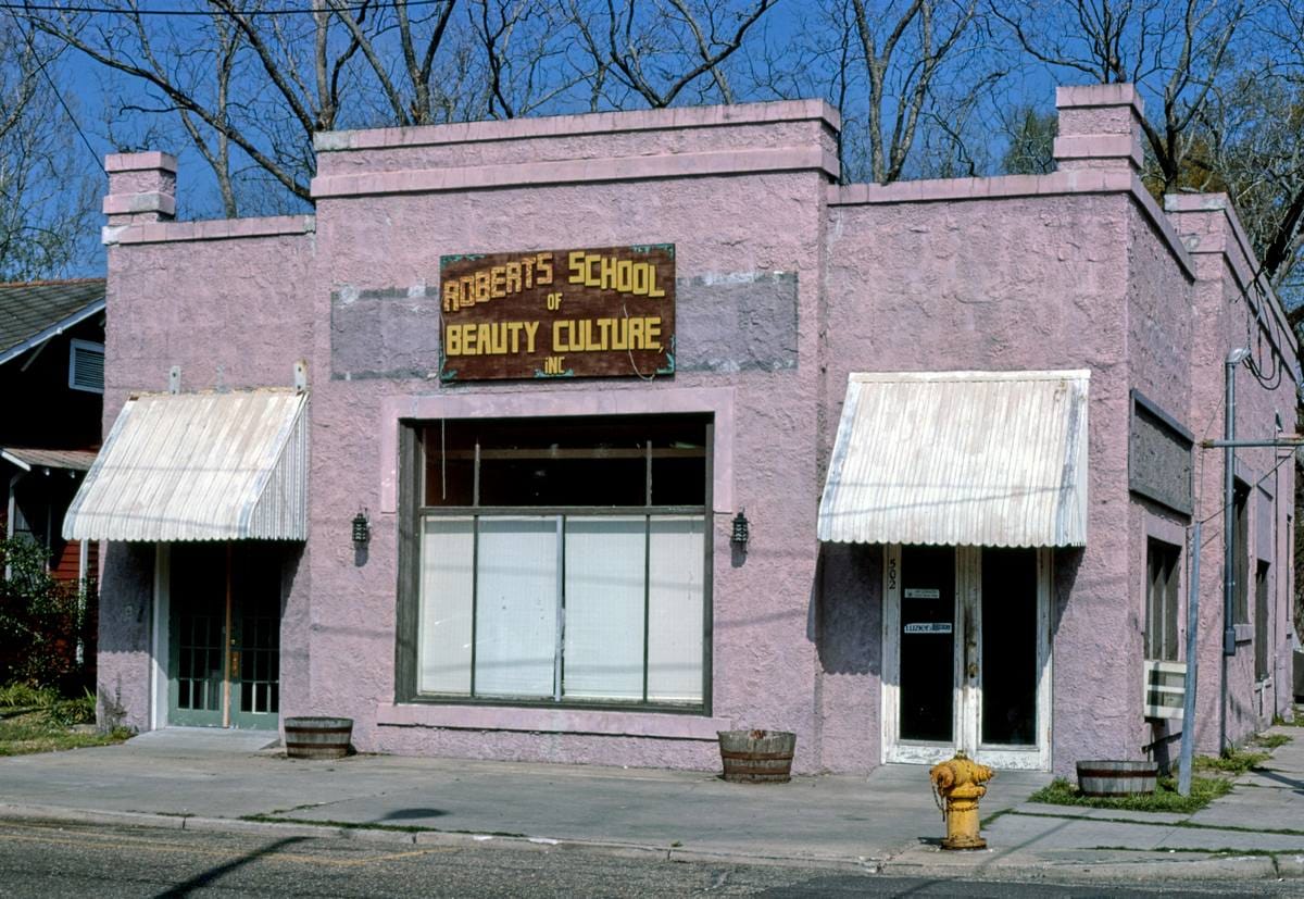 Historic Photo : 1982 Roberts School of Beauty Culture, Covington, Alabama | Margolies | Roadside America Collection | Vintage Wall Art :