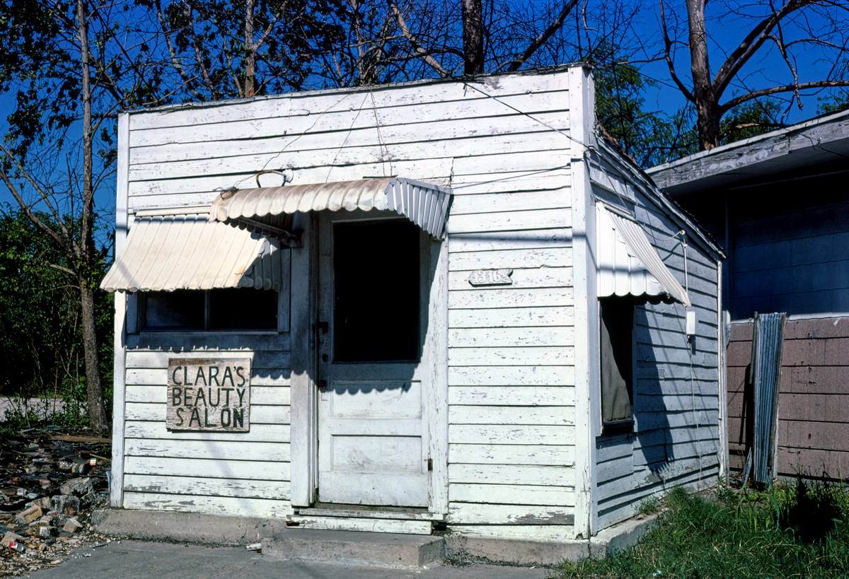 Historic Photo : 1977 Clara's Beauty Salon, Jensen Drive, Houston, Texas | Margolies | Roadside America Collection | Vintage Wall Art :