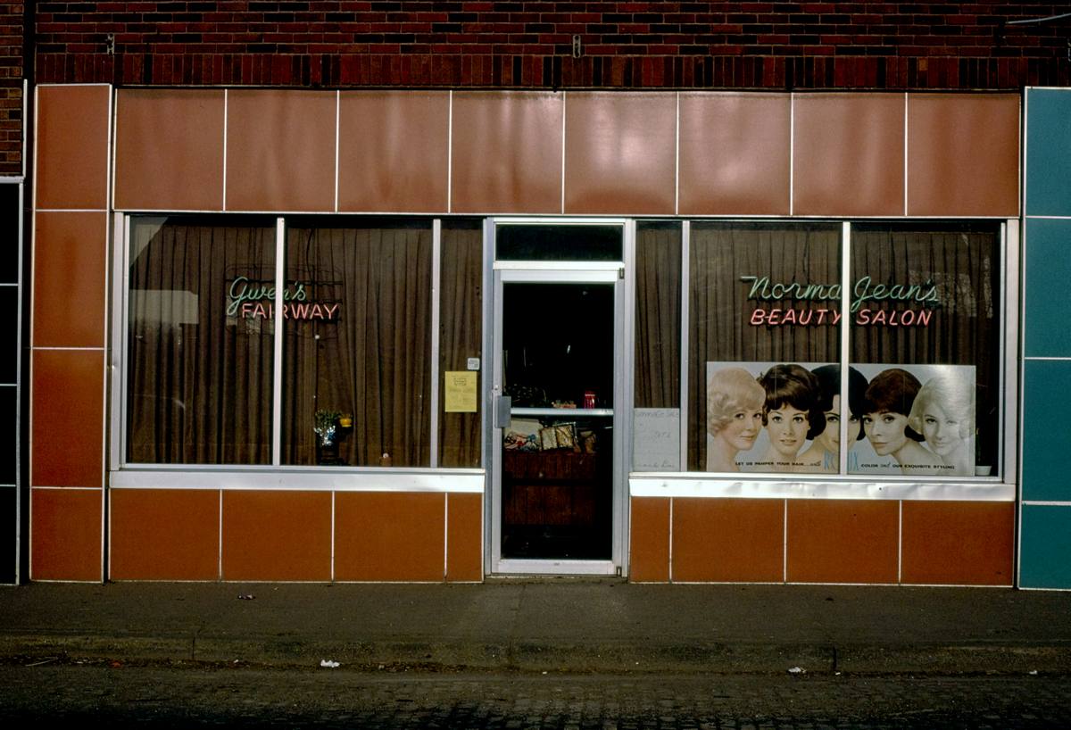 Historic Photo : 1980 Norma Jean's Beauty Salon, 30th Street, Omaha, Nebraska | Margolies | Roadside America Collection | Vintage Wall Art :