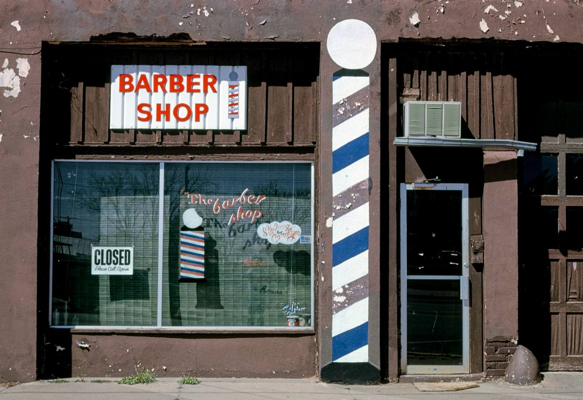 Historic Photo : 1996 The Barber Shop, T Street, Perry, Oklahoma | Margolies | Roadside America Collection | Vintage Wall Art :