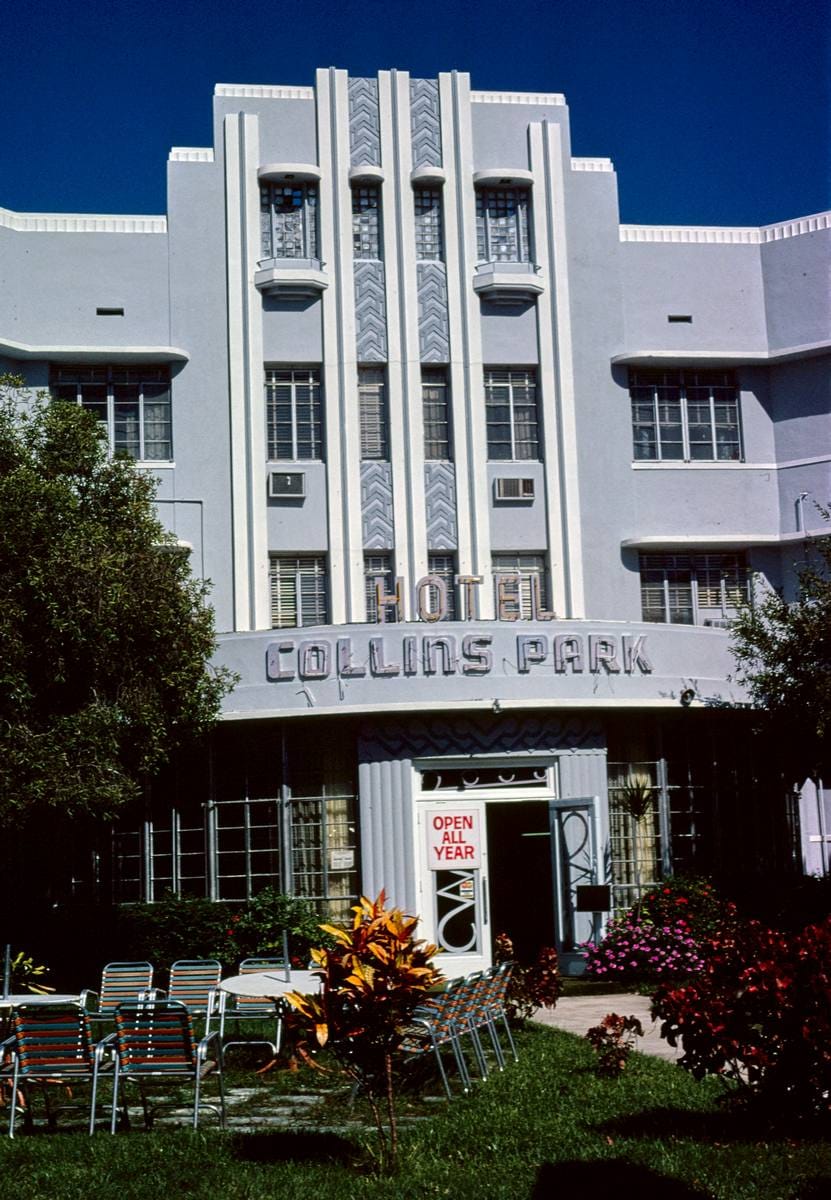 Historic Photo : 1980 Collins Park Hotel, Miami Beach, Florida | Margolies | Roadside America Collection | Vintage Wall Art :