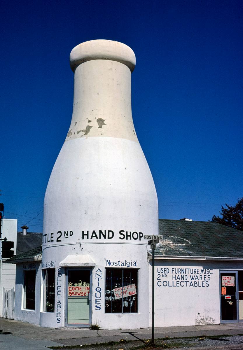 Historic Photo : 1980 Benewah Dairy milk bottle, Post & Garland, Spokane, Washington | Margolies | Roadside America Collection | Vintage Wall Art :