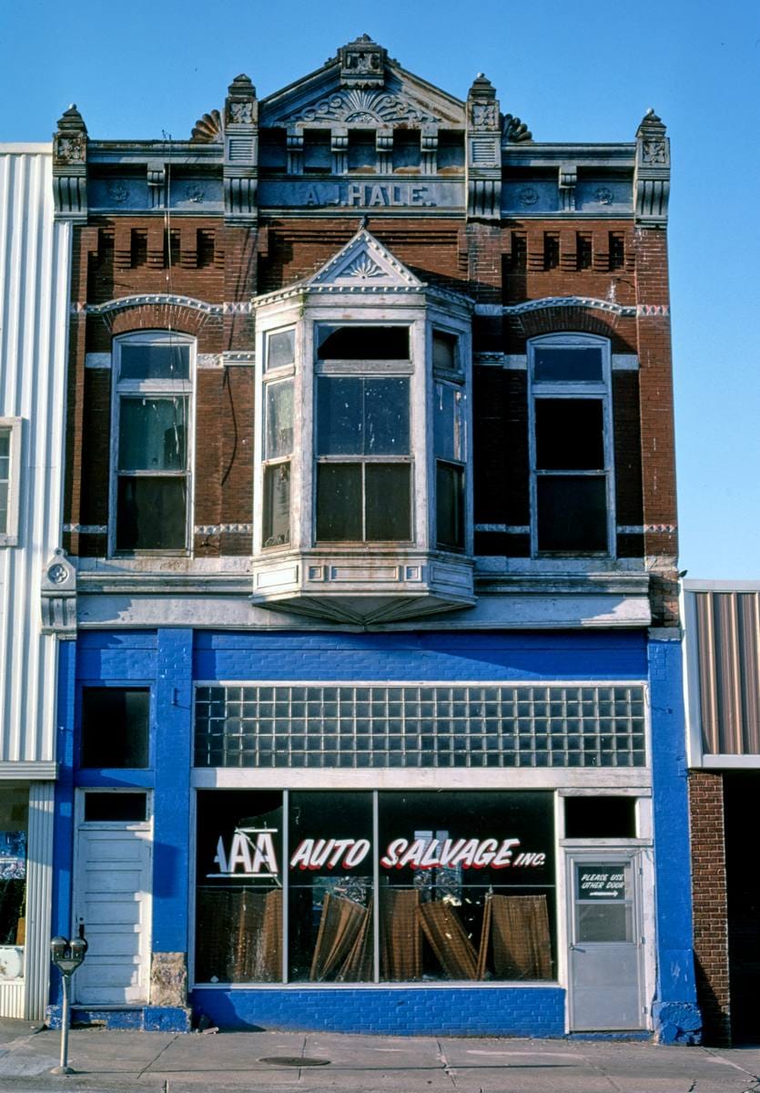 Historic Photo : 1982 A.J. Hale Building, angle 1, Court Street, Beatrice, Nebraska | Margolies | Roadside America Collection | Vintage Wall Art :