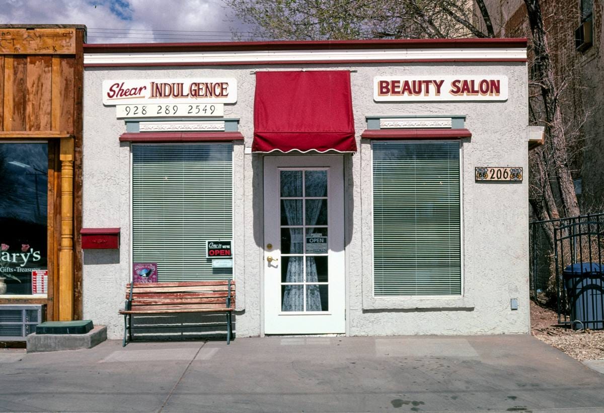 Historic Photo : 2003 Shear Indulgence Beauty Salon, Route 66, Winslow, Arizona | Margolies | Roadside America Collection | Vintage Wall Art :