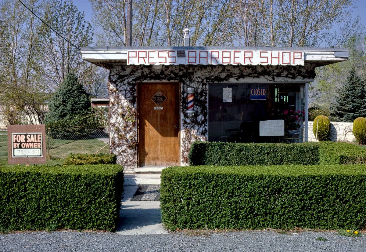 Historic Photo : 1980 Press Barber Shop, Route 89, Lindon, Utah | Margolies | Roadside America Collection | Vintage Wall Art :