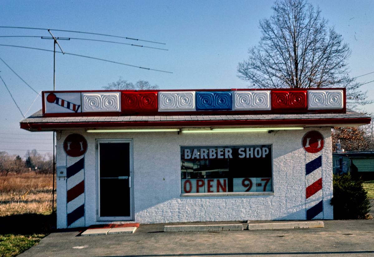 Historic Photo : 1980 Barber shop, Livingston Street, Columbus, Ohio | Margolies | Roadside America Collection | Vintage Wall Art :