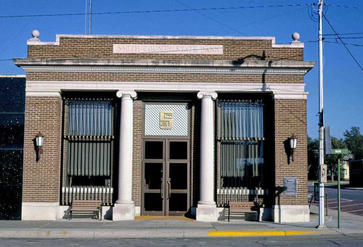 Historic Photo : 1988 Smith County State Bank, Main Street, Smith Center, Kansas | Margolies | Roadside America Collection | Vintage Wall Art :