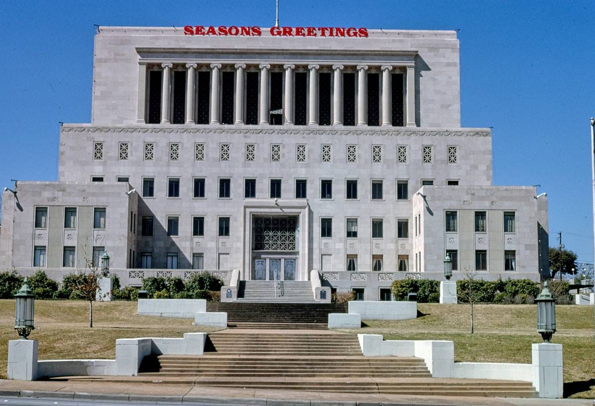 Historic Photo : 1995 Masonic Temple, angle 1, Henderson Street, Fort Worth, Texas | Margolies | Roadside America Collection | Vintage Wall Art :