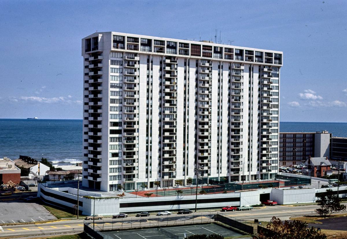 Historic Photo : 1985 Ocean Towers Condominium, Virginia Beach, Virginia | Margolies | Roadside America Collection | Vintage Wall Art :