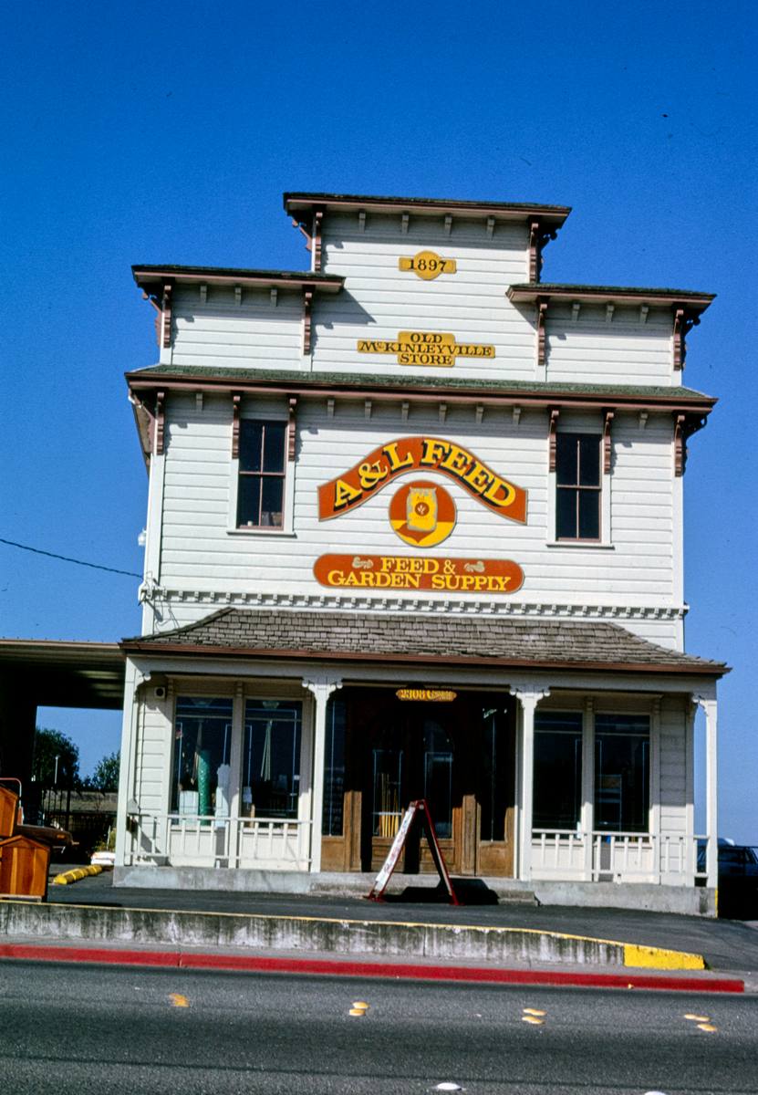 Historic Photo : 1991 Old McKinleyville Store (1897), Route 101B, McKinleyville, California | Margolies | Roadside America Collection | Vintage Wall Art :
