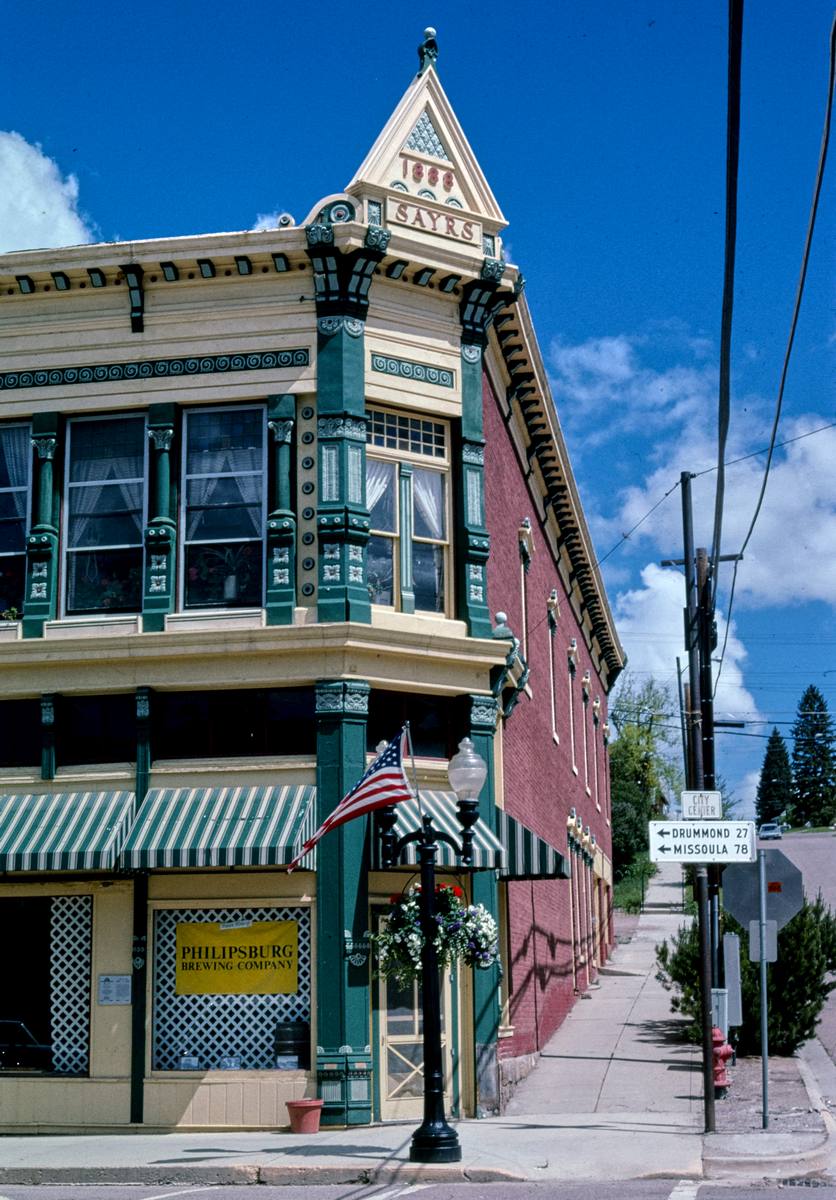 Historic Photo : 2004 Sayrs Building (1896), angle 1, Broadway, Philipsburg, Montana | Margolies | Roadside America Collection | Vintage Wall Art :