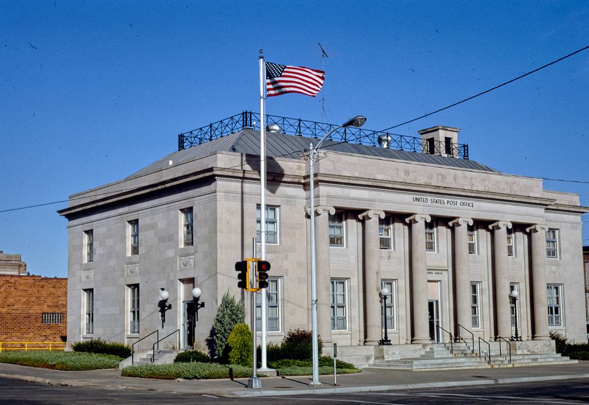Historic Photo : 1993 Post Office, angle 2, Washington Street, Concordia, Kansas | Margolies | Roadside America Collection | Vintage Wall Art :