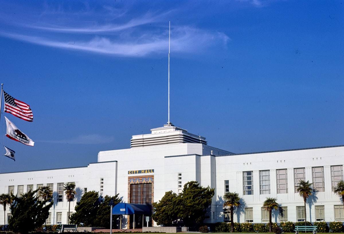 Historic Photo : 1977 City Hall, Main Street, Santa Monica, California | Margolies | Roadside America Collection | Vintage Wall Art :