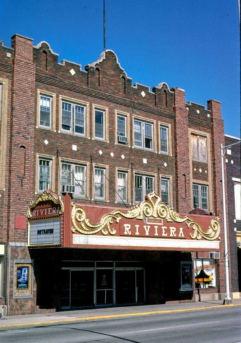 Historic Photo : 1988 Riviera Theater, angle 1, E. 3rd Street, Muscatine, Iowa | Margolies | Roadside America Collection | Vintage Wall Art :