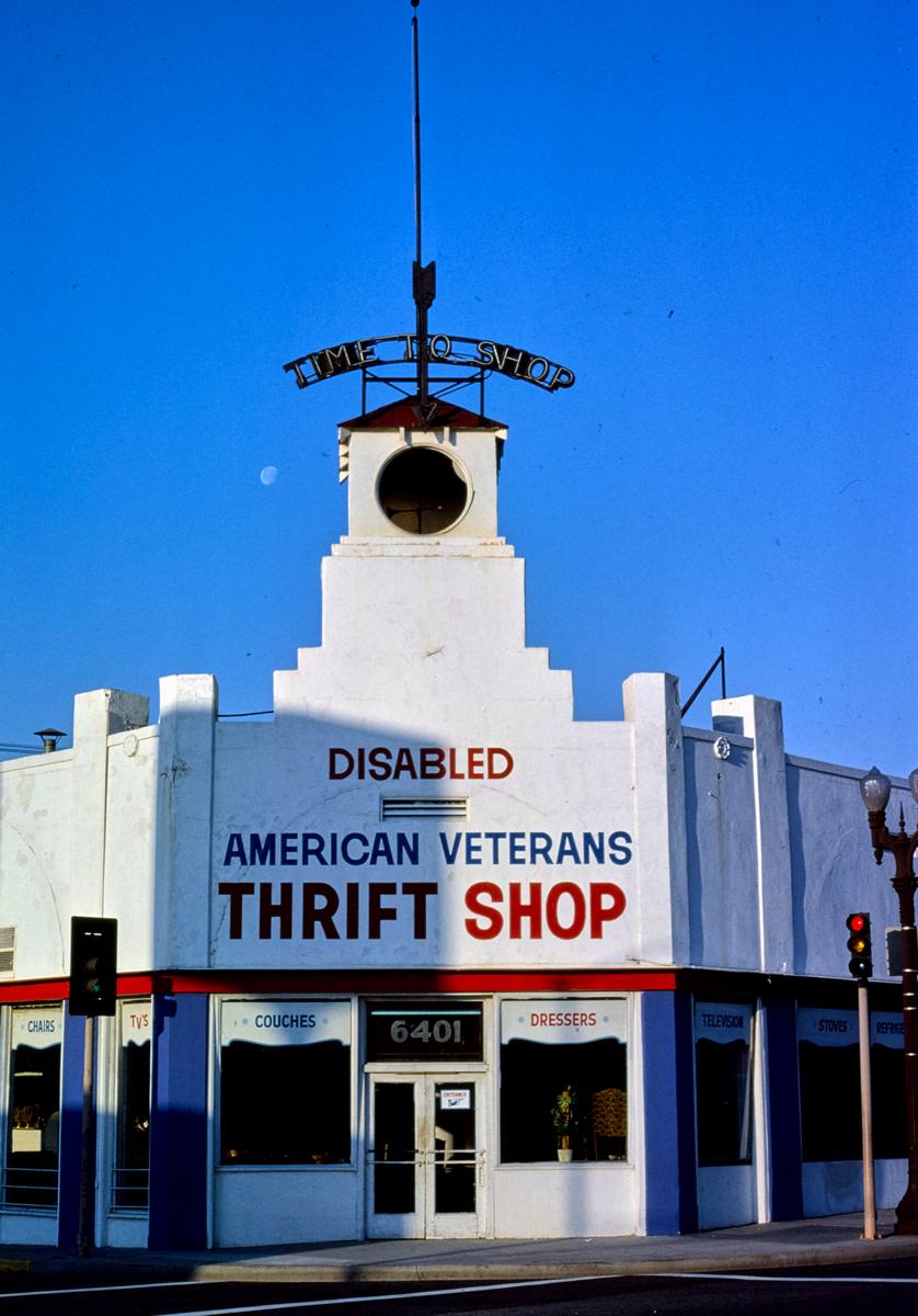 Historic Photo : 1977 Disabled Vets Thrift Shop, 649 San Fernando Road, Burbank, California | Margolies | Roadside America Collection | Vintage Wall Art :