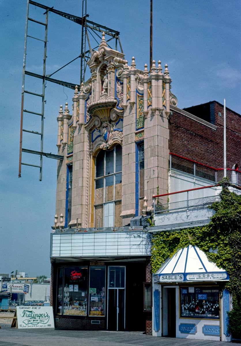 Historic Photo : 1978 Warner Theater, angle view, 2015 Boardwalk, Atlantic City, New Jersey | Margolies | Roadside America Collection | Vintage Wall Art :