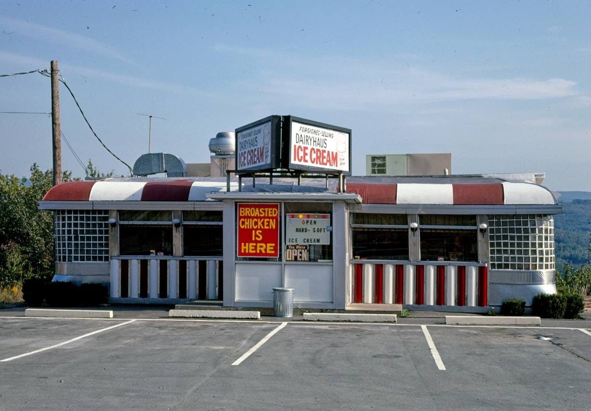 Historic Photo : 1984 Forgione's Dairyhaus Ice Cream (diner), Route 6, Mayfield, Pennsylvania | Margolies | Roadside America Collection | Vintage Wall Art :