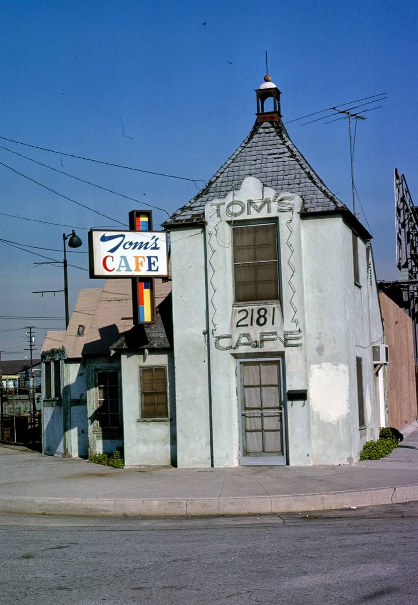 Historic Photo : 1977 Tom's Cafe, 2181 Manchester, Los Angeles, California | Margolies | Roadside America Collection | Vintage Wall Art :