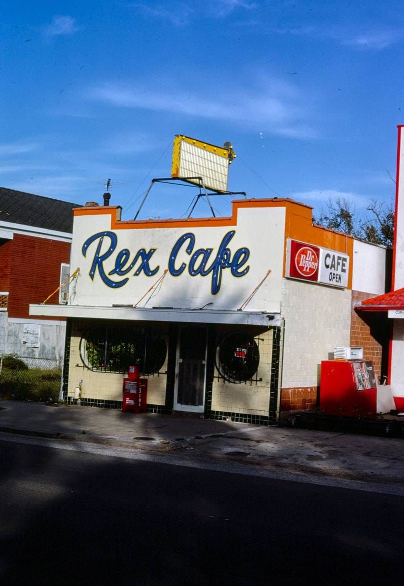 Historic Photo : 1986 Rex Cafe, Galveston, Texas | Margolies | Roadside America Collection | Vintage Wall Art :