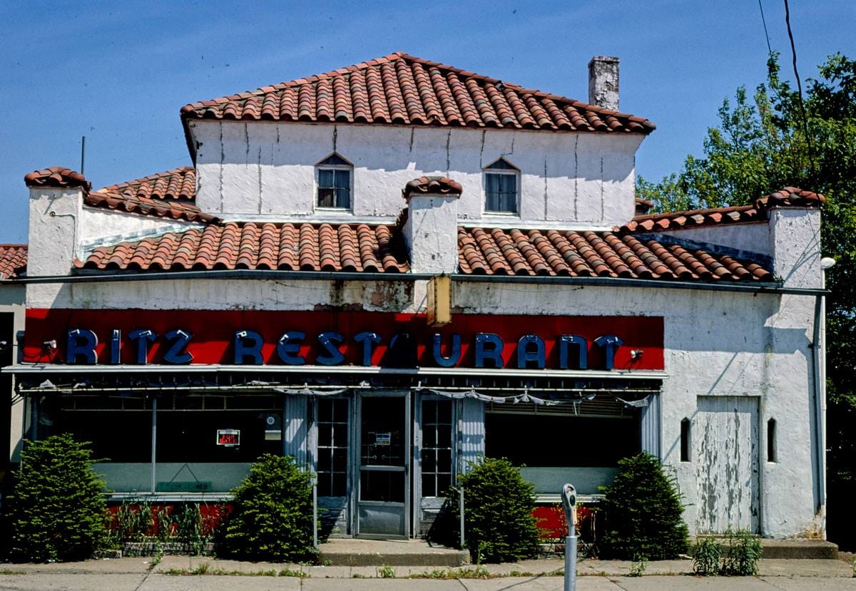 Historic Photo : 1980 Ritz Restaurant, Route 6, Union City, Pennsylvania | Margolies | Roadside America Collection | Vintage Wall Art :