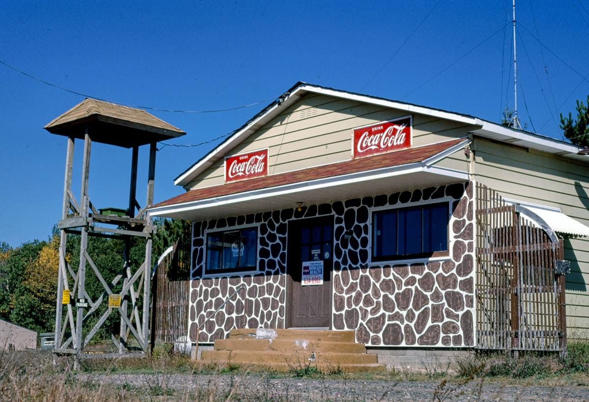 Historic Photo : 1988 Big Foot Inn, angle 2, Route 63, Hayward, Wisconsin | Margolies | Roadside America Collection | Vintage Wall Art :