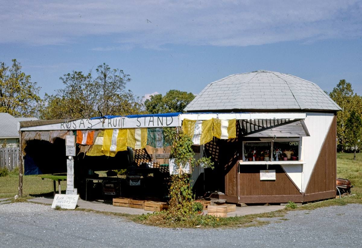 Historic Photo : 1993 Rosa's Fruit Stand, Route 49, Lawton, Oklahoma | Margolies | Roadside America Collection | Vintage Wall Art :