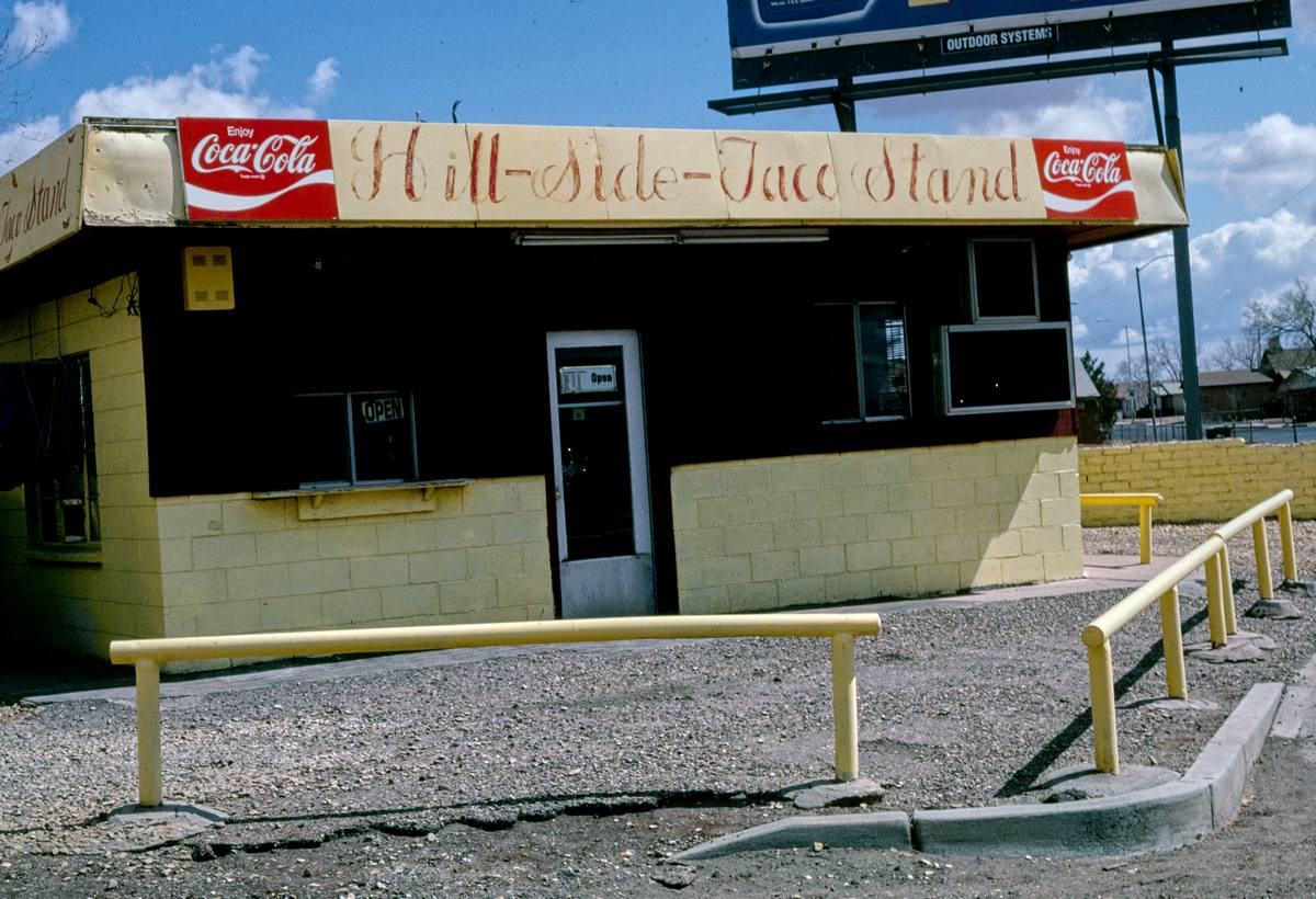 Historic Photo : 2003 Hill-Side-Taco Stand, B-40 (Route 66), Winslow, Arizona | Margolies | Roadside America Collection | Vintage Wall Art :